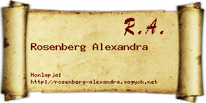 Rosenberg Alexandra névjegykártya